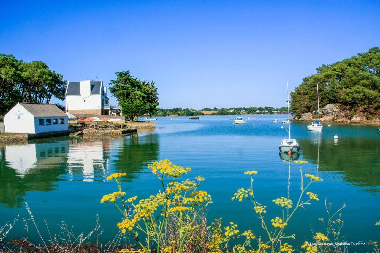 Villa Belle longère en campagne à Larmor Baden Esterno foto