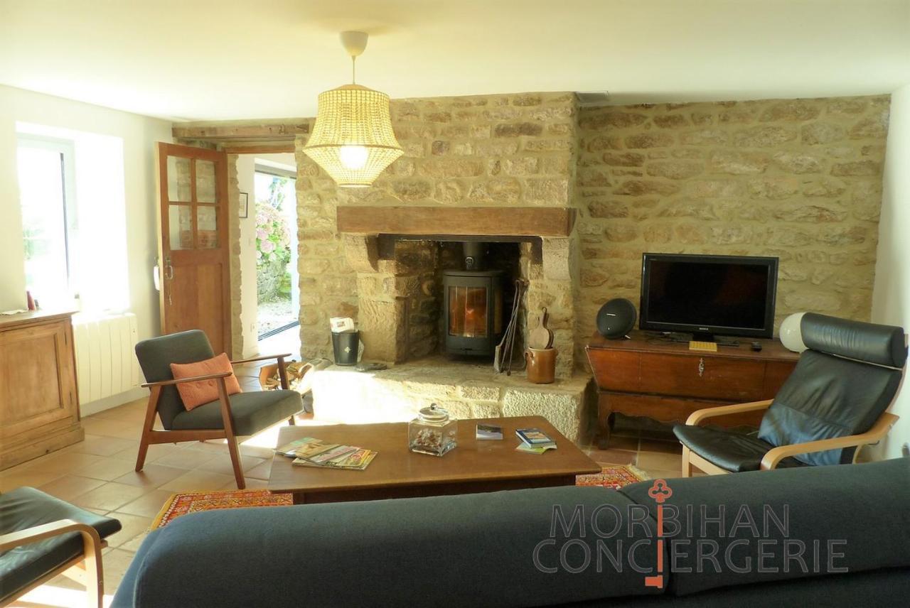 Villa Belle longère en campagne à Larmor Baden Esterno foto