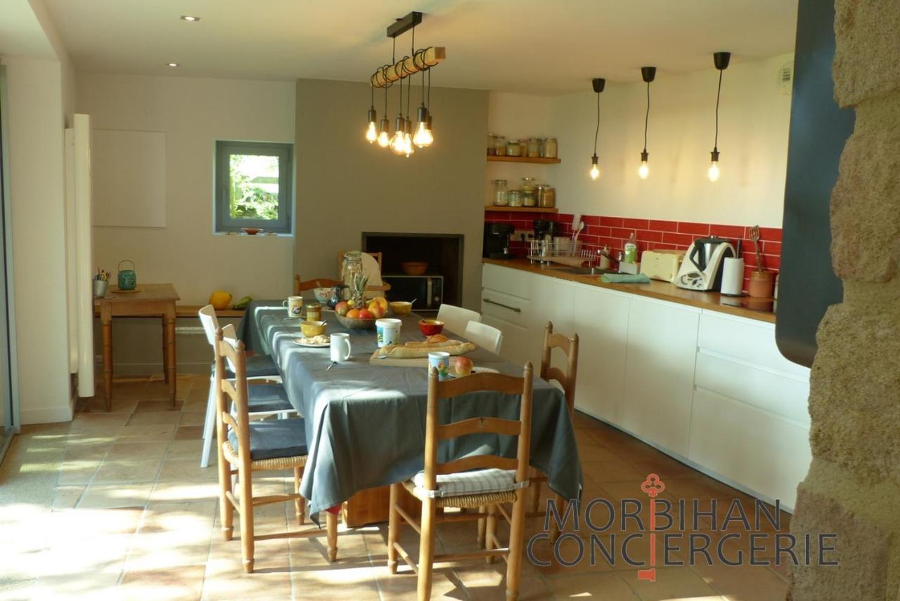 Villa Belle longère en campagne à Larmor Baden Esterno foto