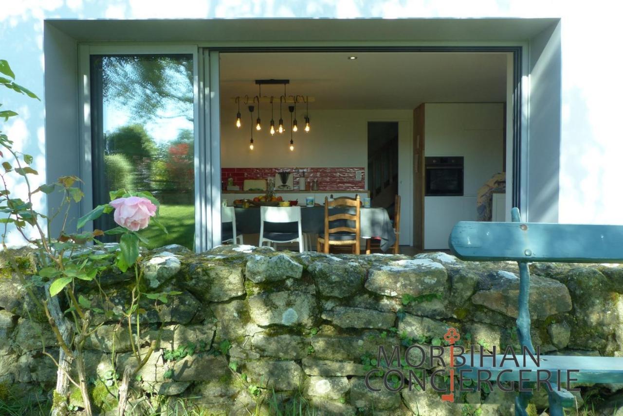 Villa Belle longère en campagne à Larmor Baden Esterno foto